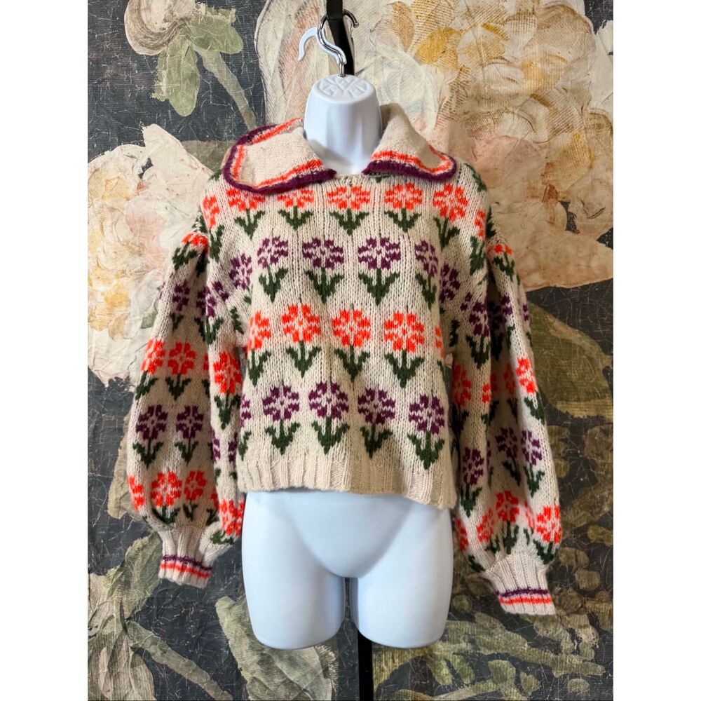 New Free People Frills Softspun Sweater Size Xs - Picture 5 of 11